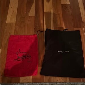 Christian Louboutin Red Dust Bag and Saint Laurent Black Dust Bag